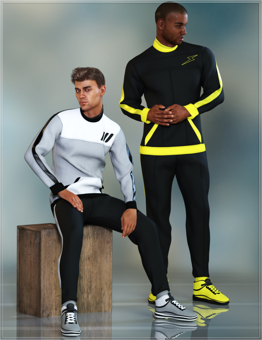 [daz服装] dForce Track Outfit for Genesis 8 Males-DAZ爱好者
