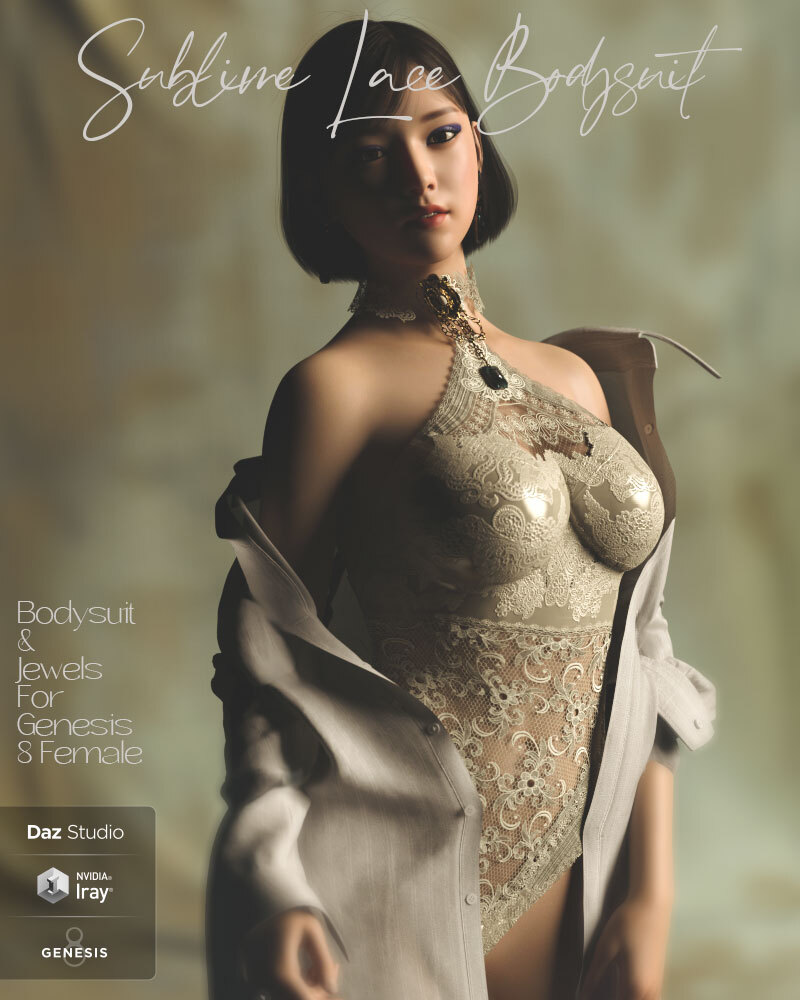 [daz服装] 绝美蕾丝连体衣-DAZ爱好者