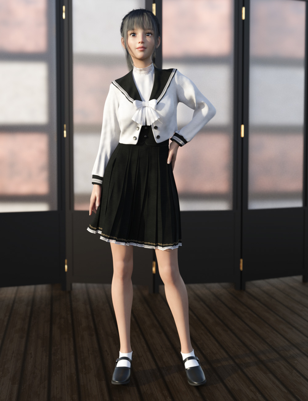 [daz服装] dForce Elegant School Uniform for Genesis 8 Females-DAZ爱好者