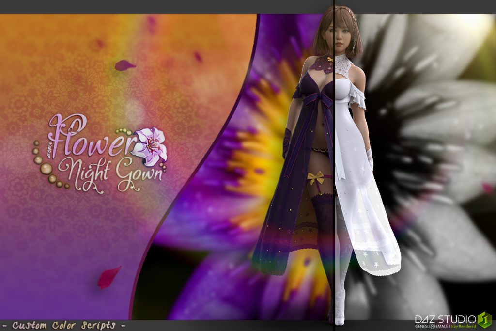 [daz服装] dForce Flower Night Gown G8F