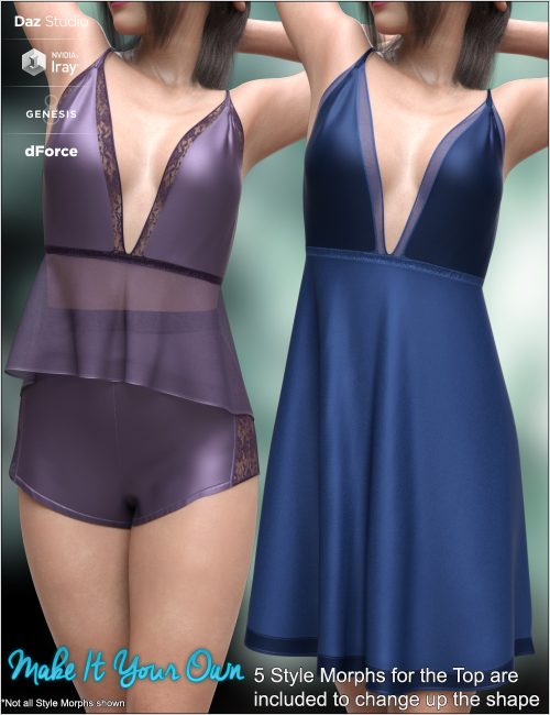 [daz服装] dForce Silky Nights 2 Outfit for Genesis 8 Females-DAZ爱好者