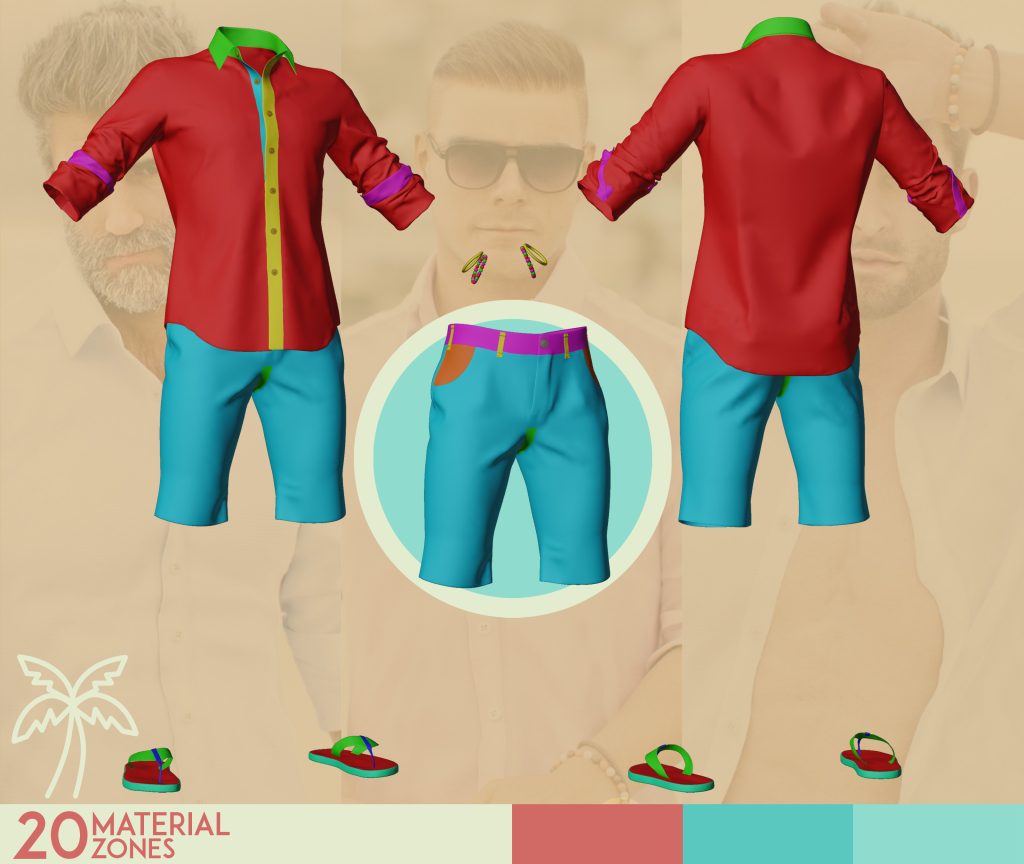 图片[2]-[daz服装] dForce MI Summer Casual Outfit for Genesis 8 and 8.1 Males-DAZ爱好者