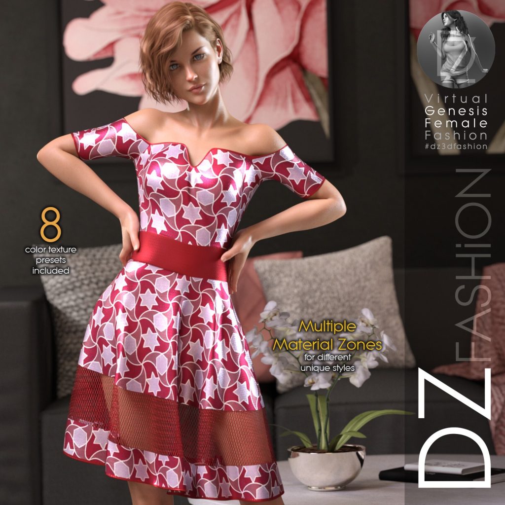 [daz服装] DZ Fashion dForce Dress 3 for Genesis 8-DAZ爱好者