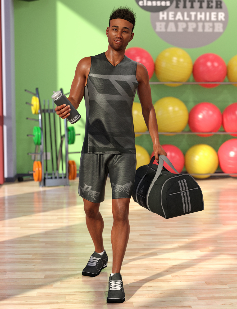[daz服装] dForce Workout Outfit for Genesis 8 Male(s)-DAZ爱好者