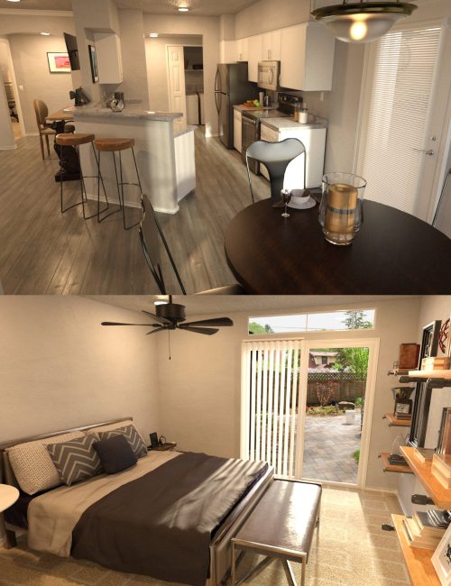 [daz场景] FG 无人的公寓客厅-DAZ爱好者