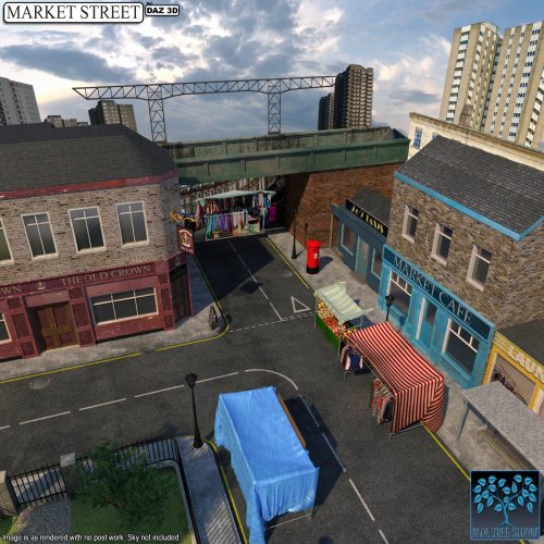 [daz场景] 市场街-DAZ爱好者