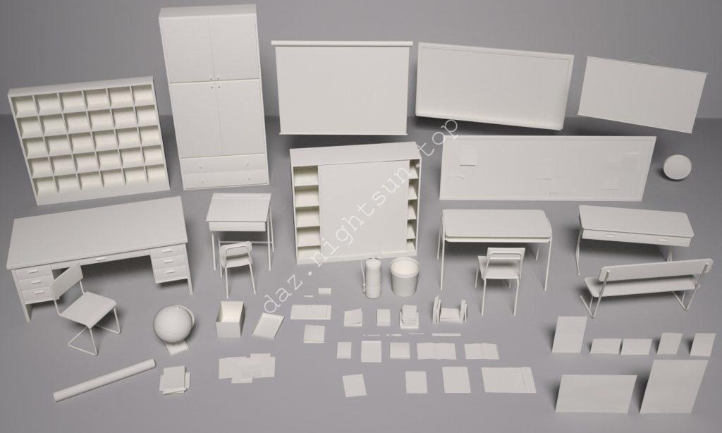 图片[3]-[daz场景] Interiors The Classroom (Iray)-DAZ爱好者