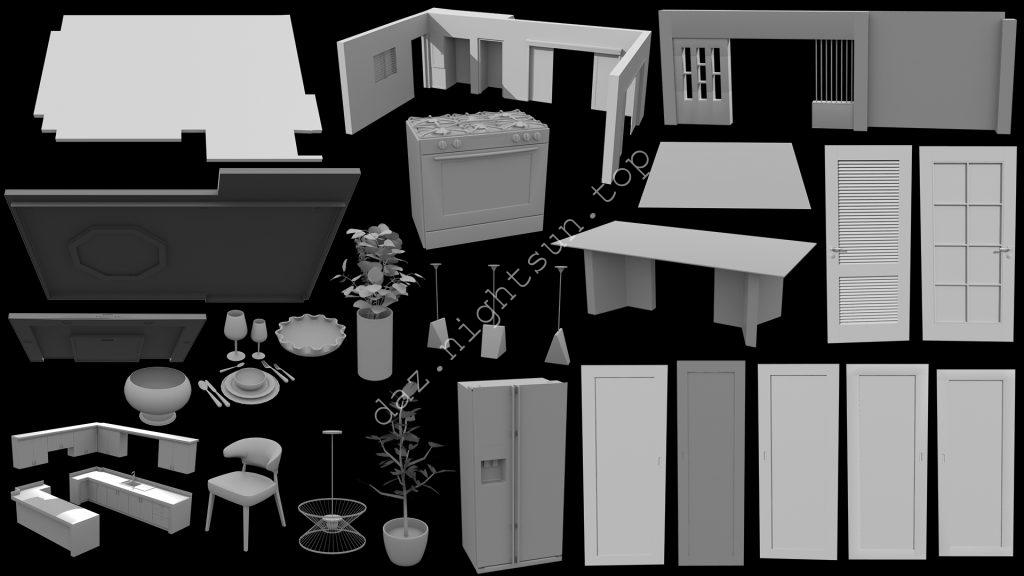 图片[3]-[daz场景] Avil Kitchen Dining Room-DAZ爱好者