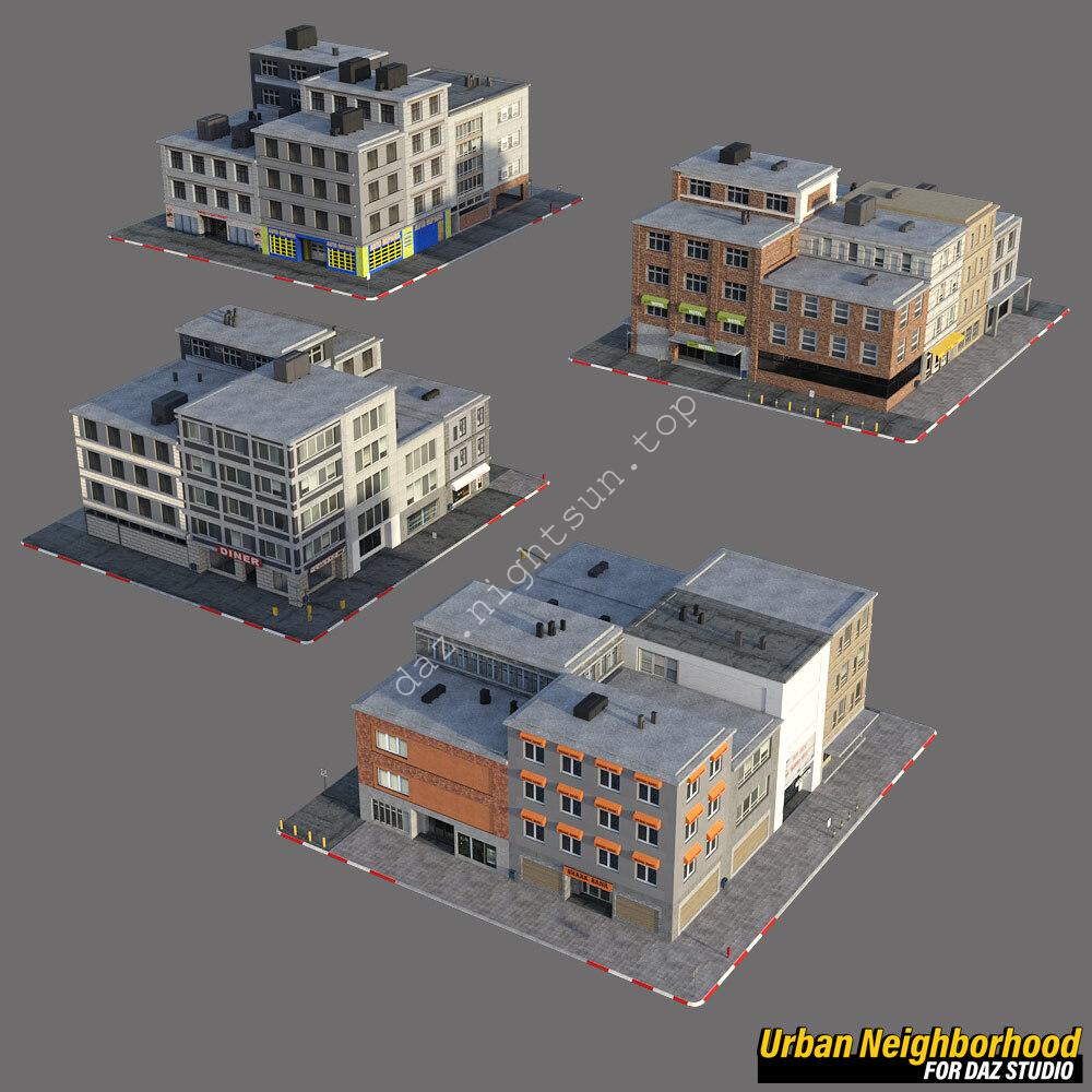 图片[3]-[daz场景] Urban Neighborhood for DS Iray-DAZ爱好者