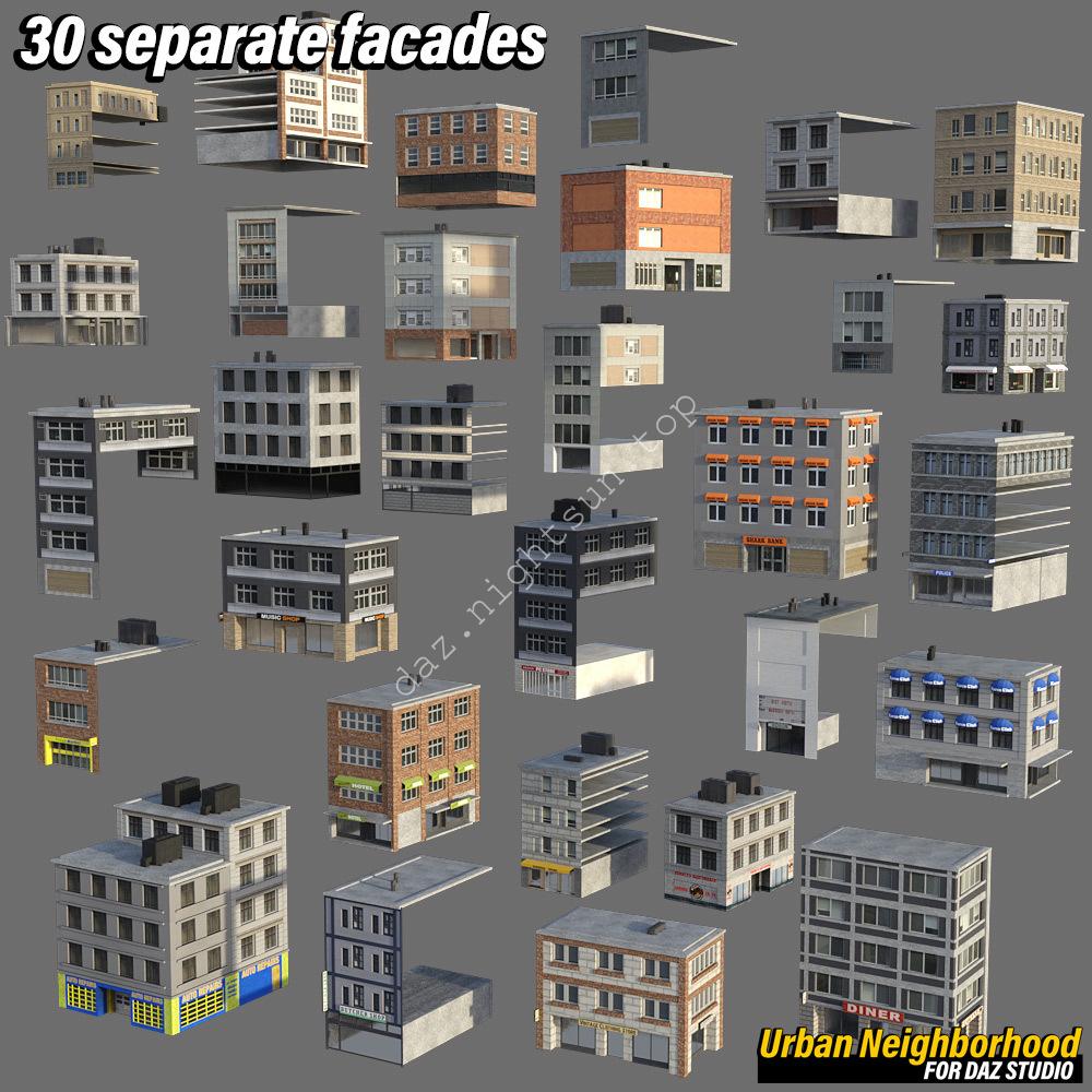 图片[2]-[daz场景] Urban Neighborhood for DS Iray-DAZ爱好者