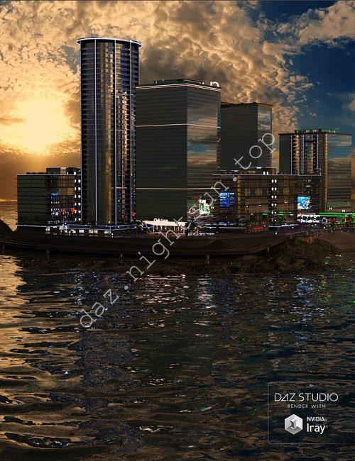 [daz场景] Airport Island – City Center-DAZ爱好者