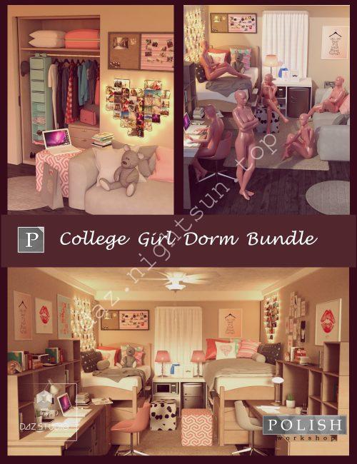 [daz场景] College Girl Dorm Bundle-DAZ爱好者