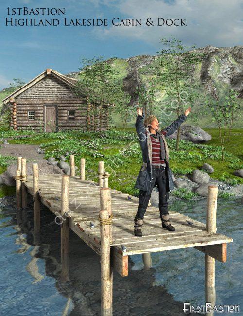 [daz场景] 1stBastions Highland Lakeside Cabin and Dock-DAZ爱好者