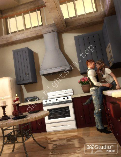 [daz场景] 美式乡村厨房-DAZ爱好者