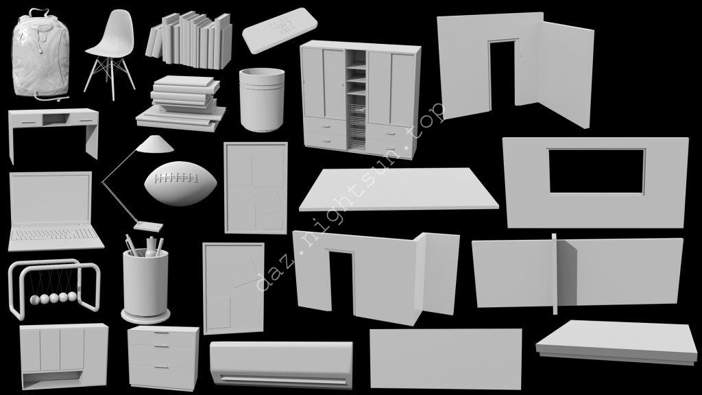 图片[4]-[daz场景] 男生宿舍-DAZ爱好者