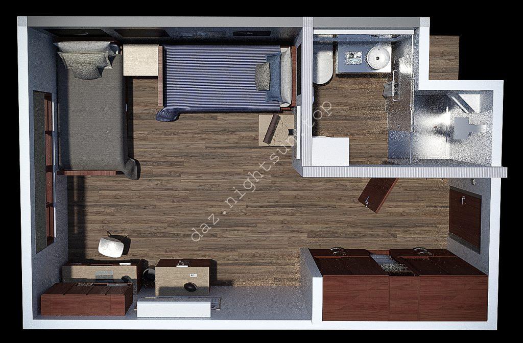 图片[2]-[daz场景] 男生宿舍-DAZ爱好者