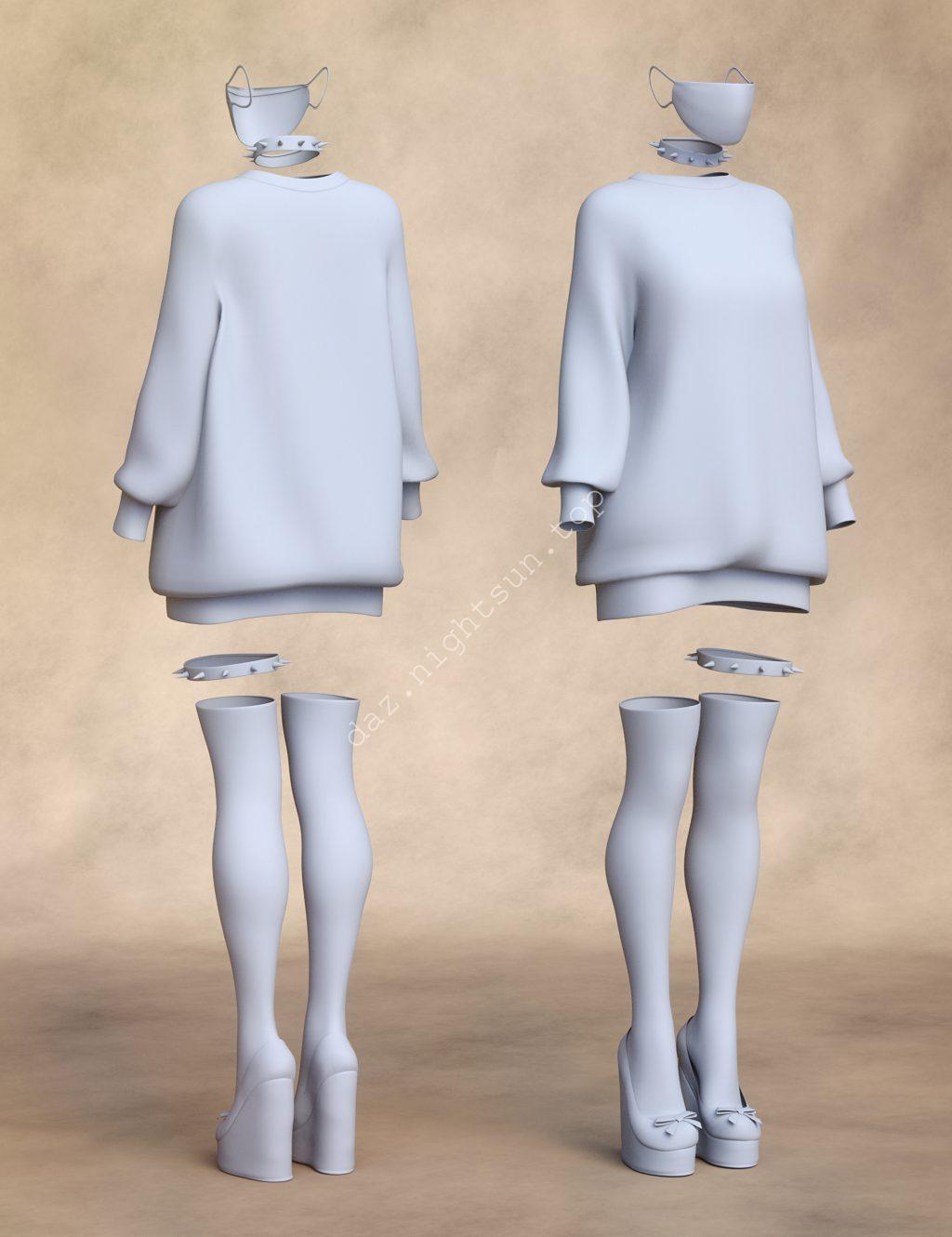 图片[2]-[daz服装] dForce Yami Kawaii Outfit for Genesis 8 Female(s)-DAZ爱好者