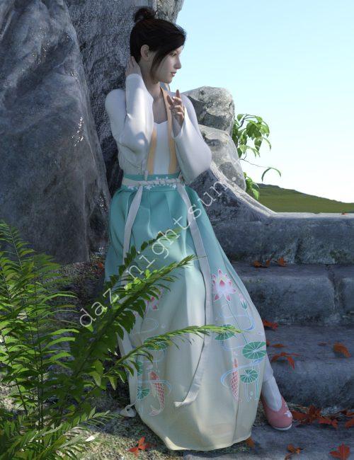 [daz服装] dForce 宋代女性套装-DAZ爱好者