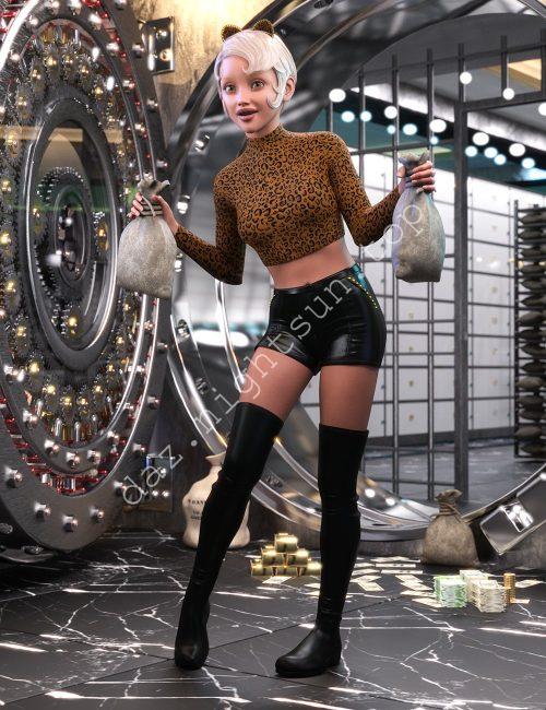 [daz服装] 豹纹印花的炫酷风格装扮-DAZ爱好者