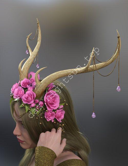 [daz服装] 鹿角头饰-DAZ爱好者