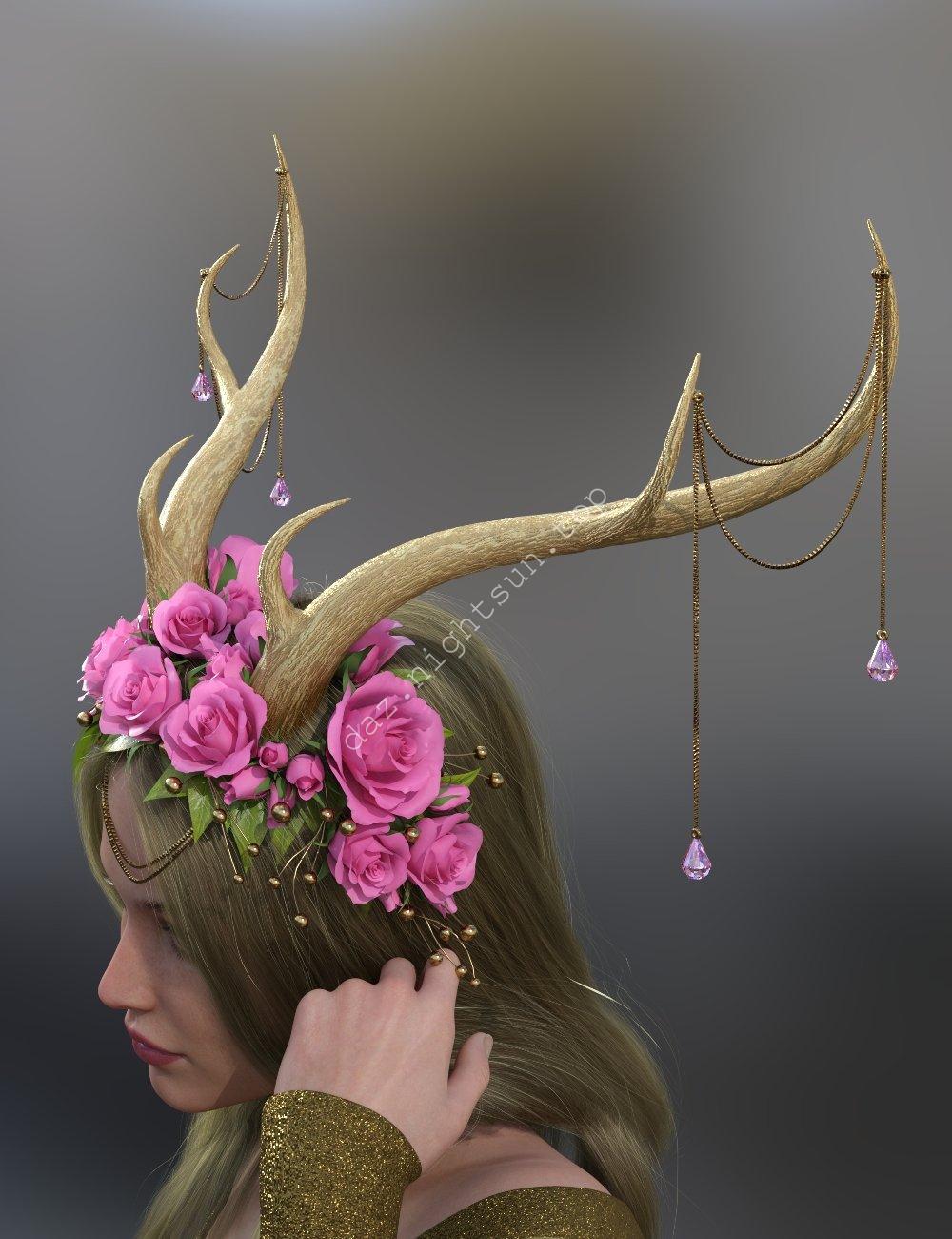 [daz服装] 鹿角头饰-DAZ爱好者