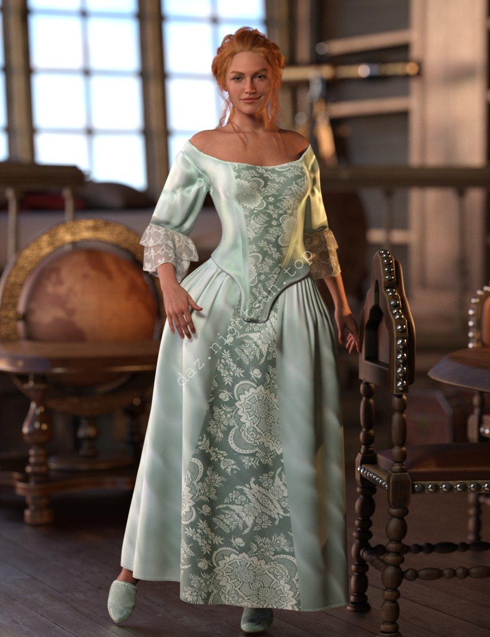 [daz服装] dForce AA 巴洛克时代的礼服