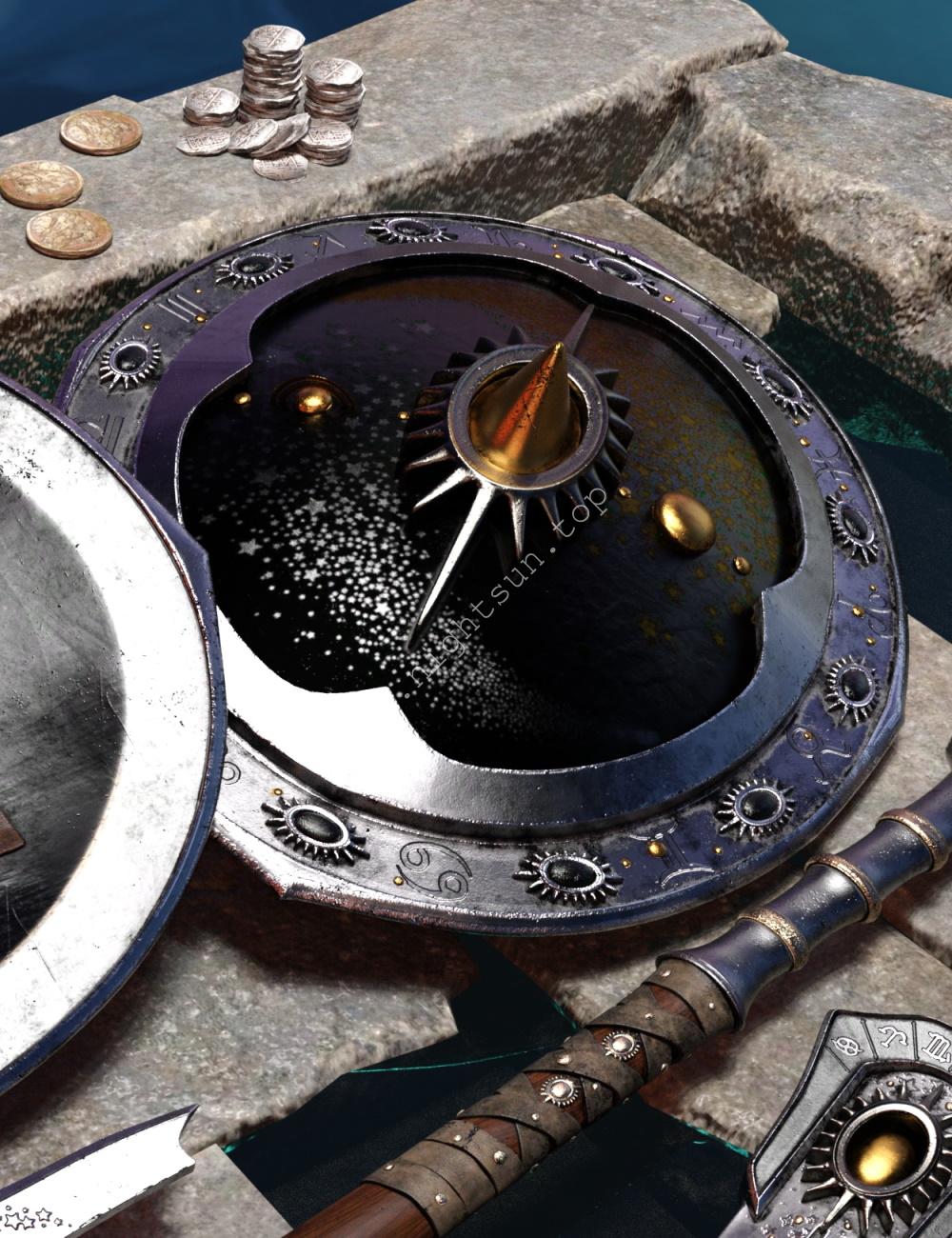 [daz道具] 水瓶座武器收藏 - 盾-DAZ爱好者