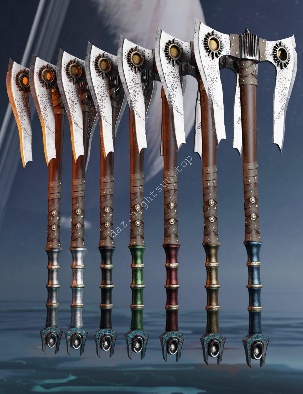 图片[2]-[daz道具] 水瓶座武器收藏 – 斧头-DAZ爱好者