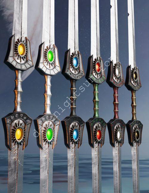 [daz道具] 水瓶座武器收藏 – 双匕首-DAZ爱好者