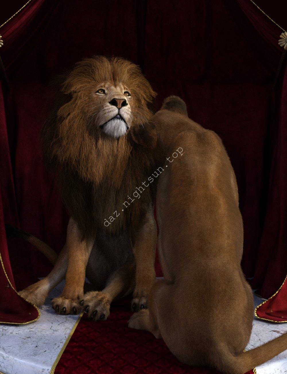 [daz生物] 狮子的野性动作-DAZ爱好者