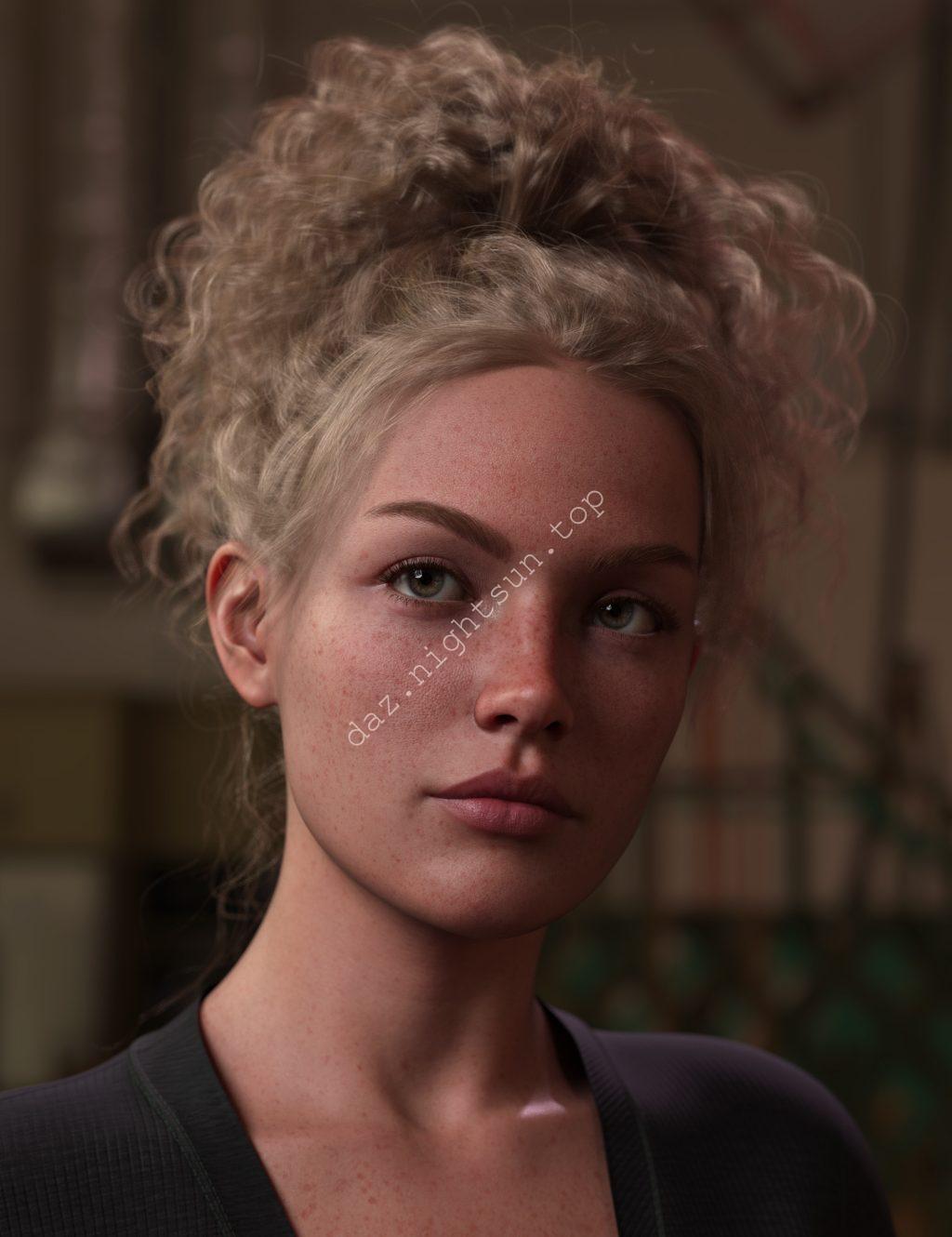 [daz发型] 卷曲高髻发发型-DAZ爱好者