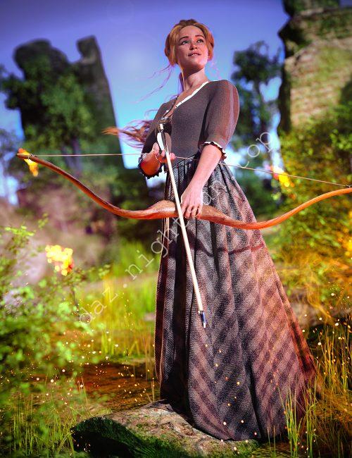 [daz服装] dForce 中世纪连衣裙-DAZ爱好者