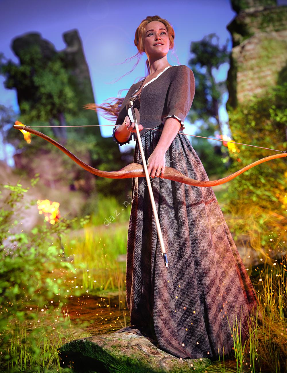 [daz服装] dForce 中世纪连衣裙-DAZ爱好者