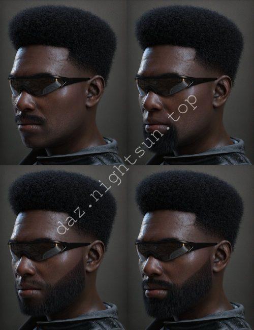 [daz发型] 褪色的非洲发型和胡须-DAZ爱好者