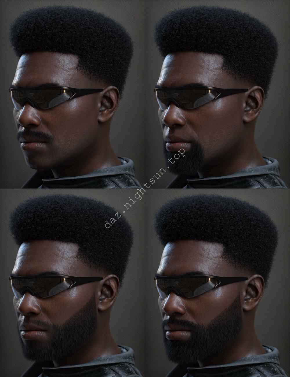 [daz发型] 褪色的非洲发型和胡须-DAZ爱好者