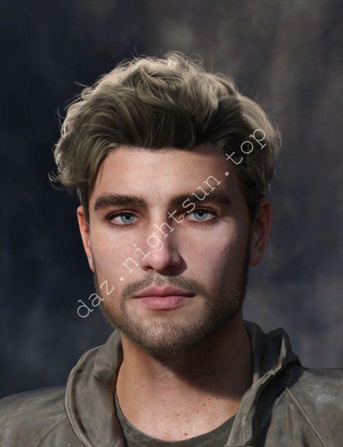 [daz发型] 马蒂·曼恩发型 for Genesis 8 Male and Genesis 9-DAZ爱好者