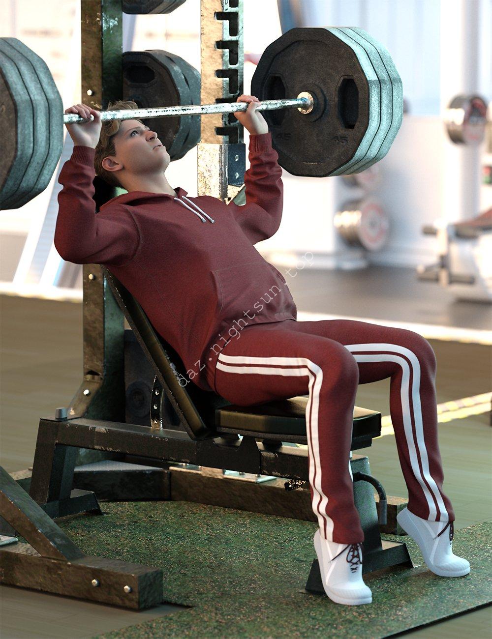 [daz姿势] 为健身装备和 Genesis 9 准备的健身房动作-DAZ爱好者