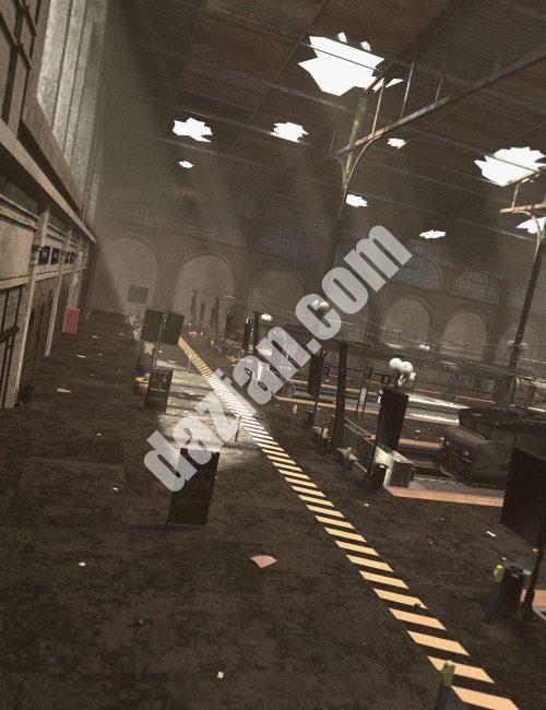 [daz场景] 废弃的火车站-DAZ爱好者