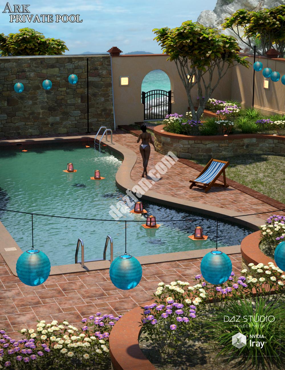 [daz场景] 方舟私人游泳池-DAZ爱好者