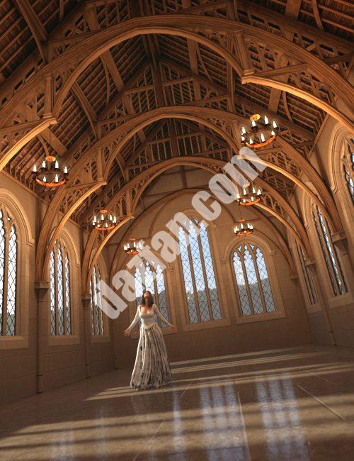 [daz场景] 灰树大厅-DAZ爱好者