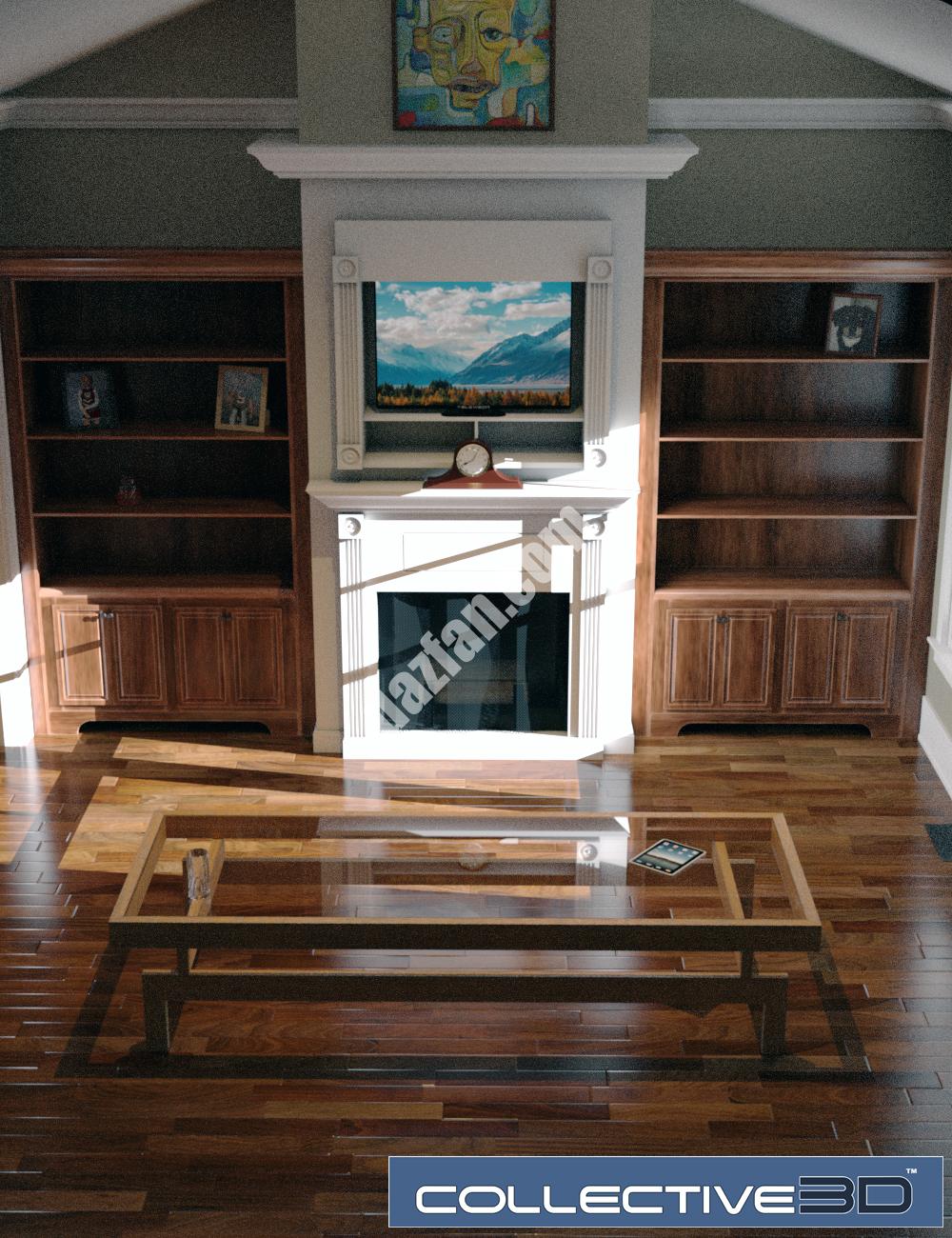 [daz场景] 集体3d电影设置家庭内部-DAZ爱好者