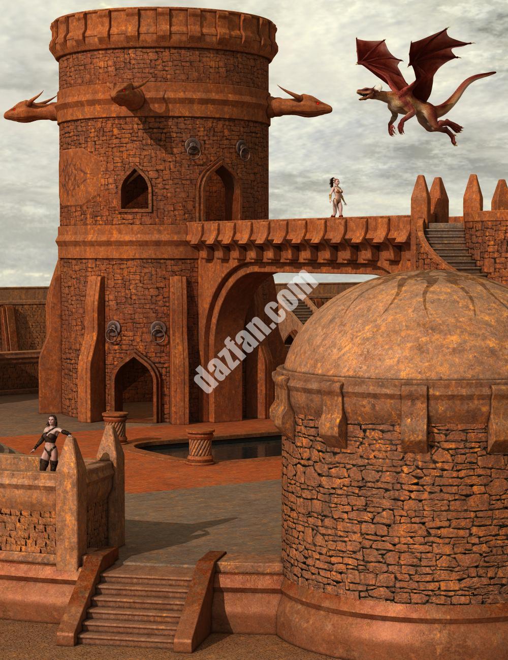 [daz场景] 龙石岛堡垒瞭望塔-DAZ爱好者