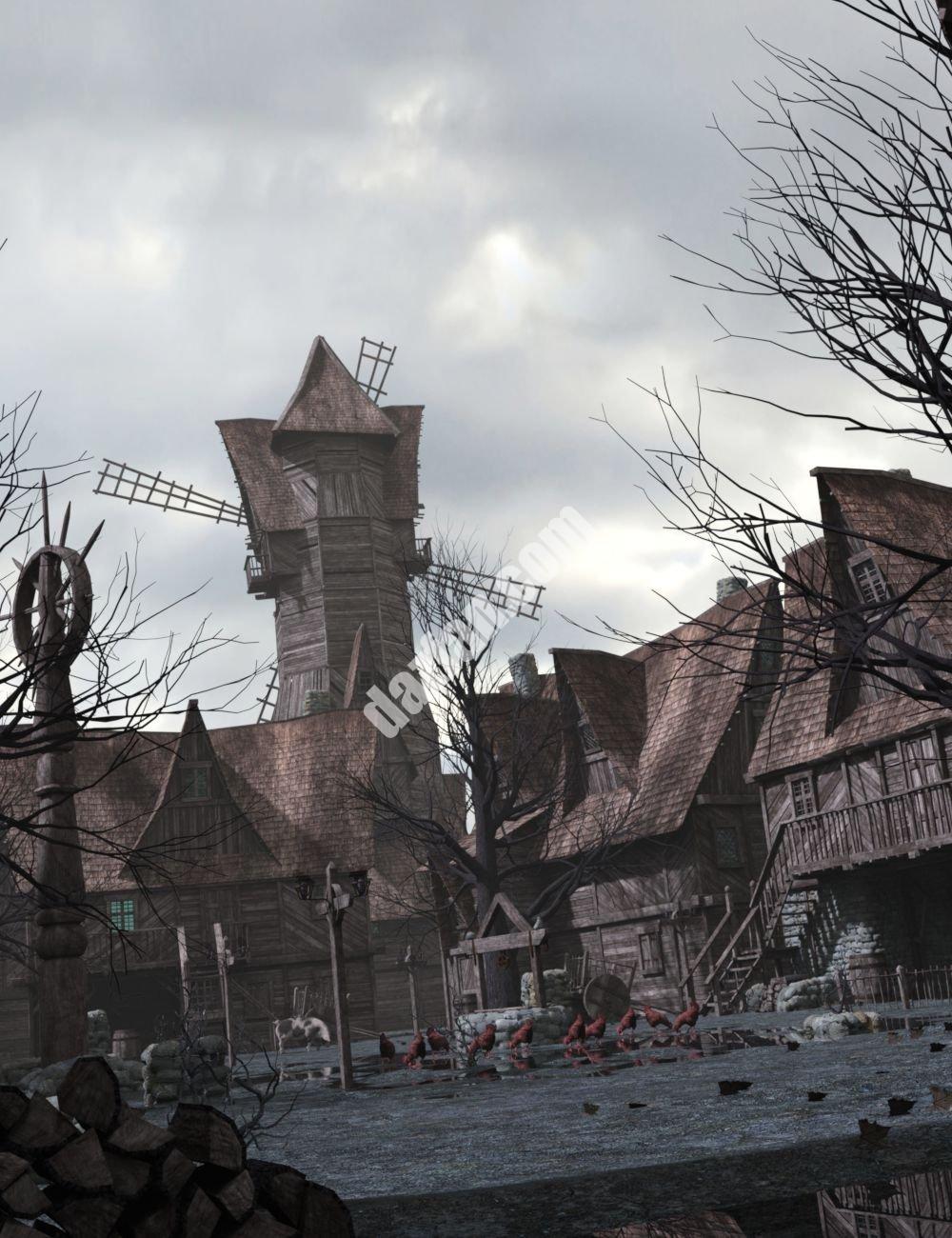 [daz场景] 被遗弃的村庄和建筑设置-DAZ爱好者