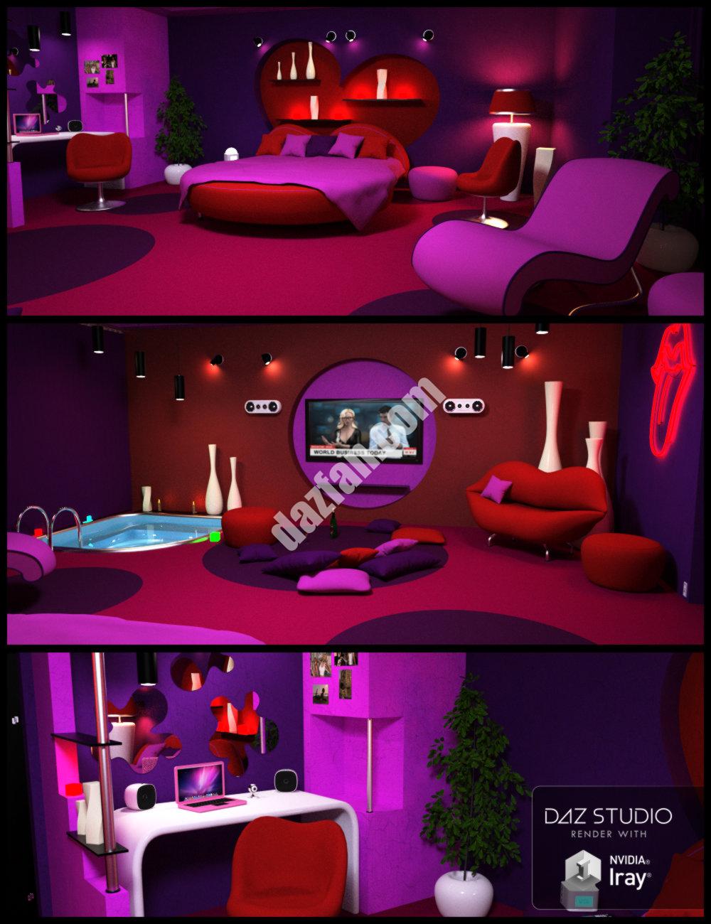 [daz场景] 魅力的卧室-DAZ爱好者