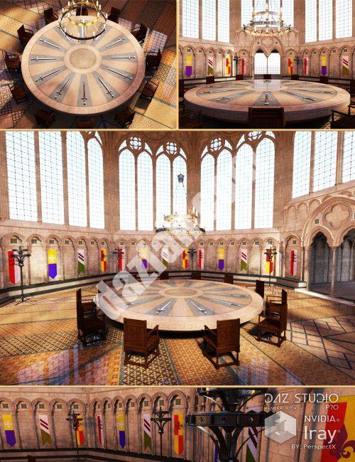 [daz场景] 大厅的圆桌-DAZ爱好者