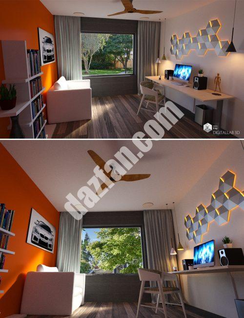 [daz场景] 家庭办公室-DAZ爱好者