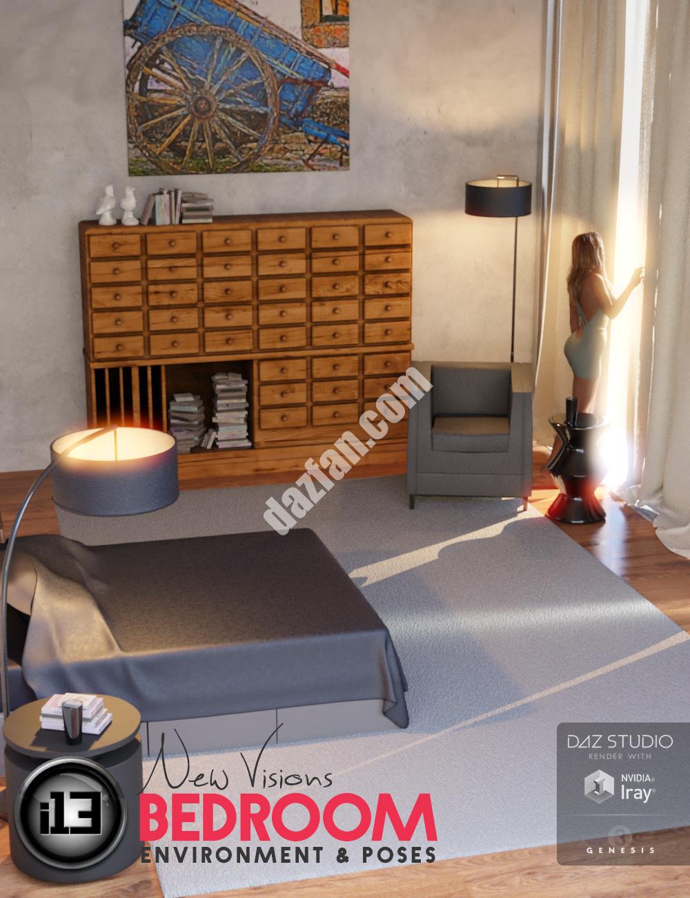 [daz场景] i13 New Visions卧室-DAZ爱好者
