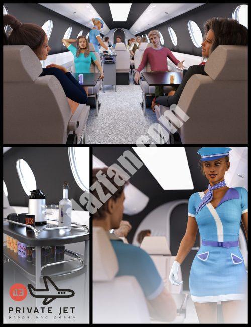 [daz场景] i13私人飞机和姿势-DAZ爱好者