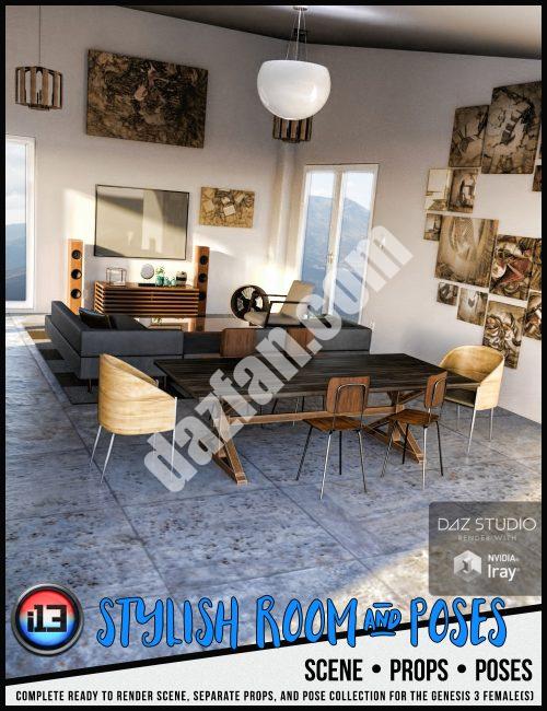 [daz场景] i13时尚的房间和姿势-DAZ爱好者