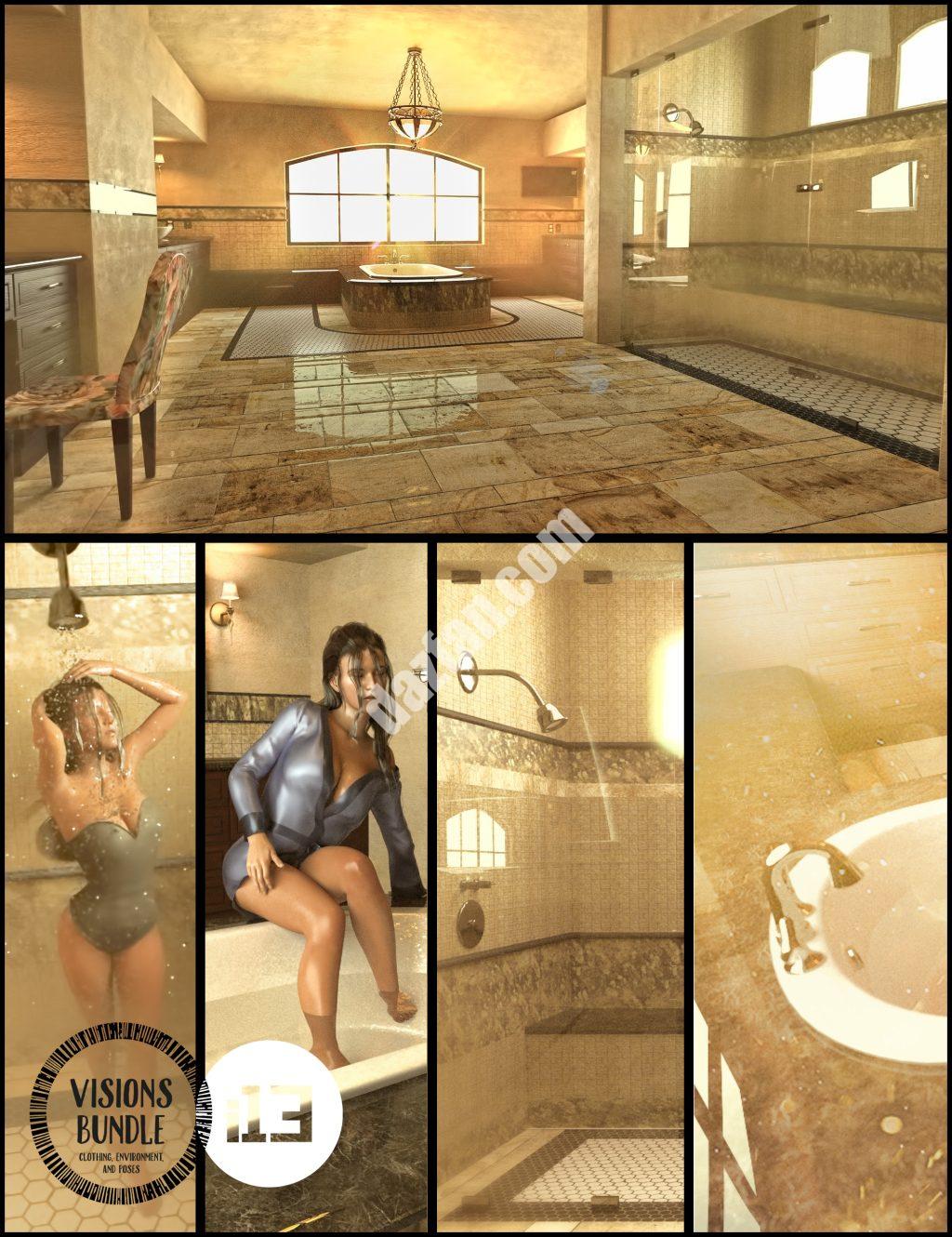 [daz场景] i13 vision浴室包-DAZ爱好者